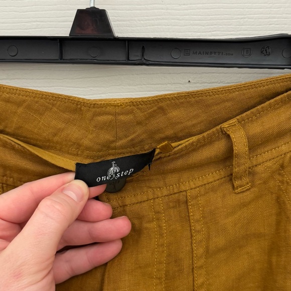 One Step Women’s 100% Linen Pants Straight Leg Orange Amber Size 32 Flowy Boho - Picture 4 of 7